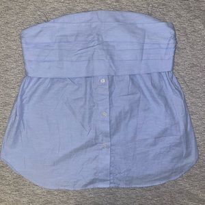ZARA- Blue Button Down Tube Top